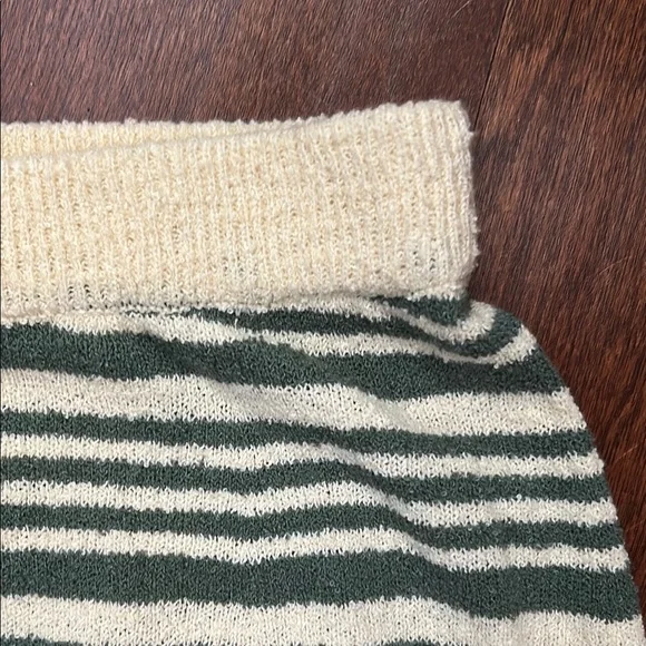 Free People Green and Cream Striped Wide Leg Pants - Picture 6 of 13